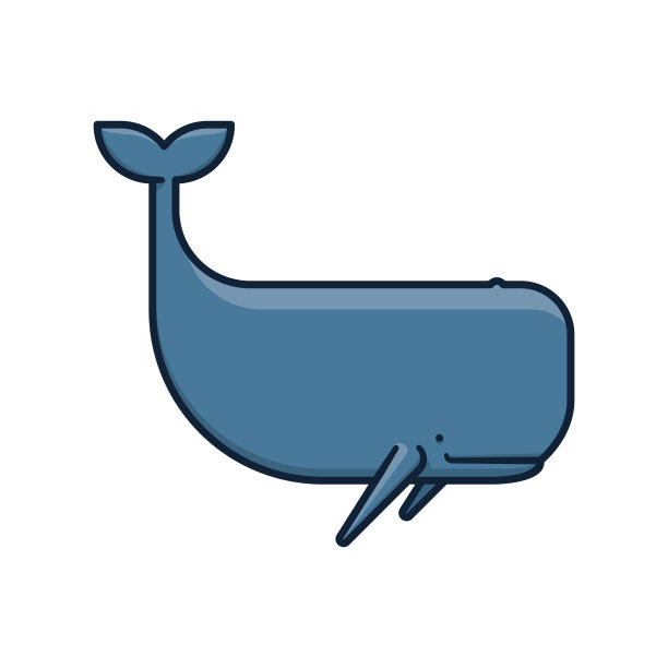 抹香鲸孤立矢量插图图片下载