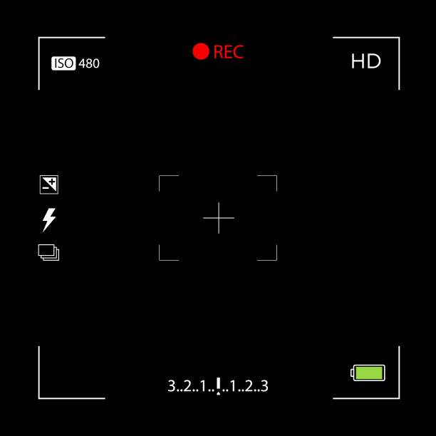 经典摄像机对焦屏幕和取景器模板矢量插图eps 10图片下载