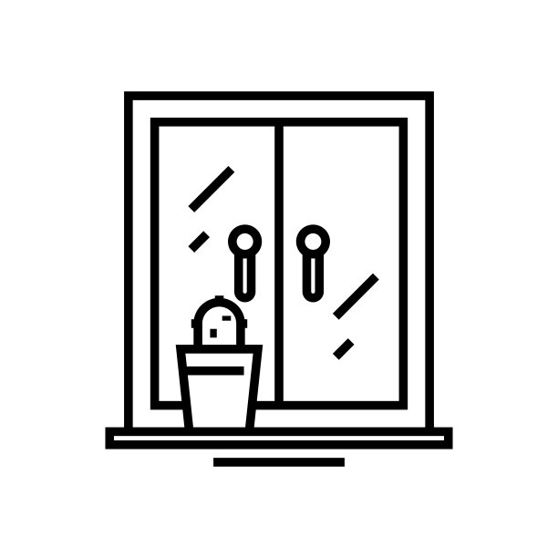 窗口视图线图标，概念符号，轮廓向量插图，线性符号图片下载