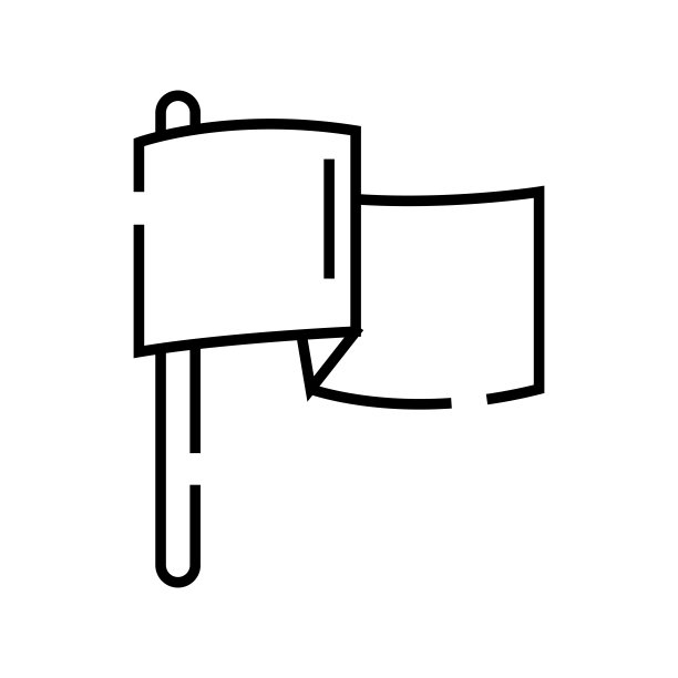 胜利旗帜线条图标，概念标志，轮廓矢量插图，线性符号图片下载