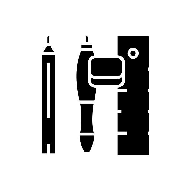 办公工具黑色图标、概念插图、矢量平面符号、象形符号图片下载