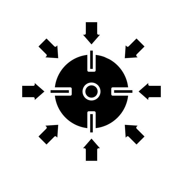 一个目标黑色图标，概念插图，矢量扁平符号图片下载