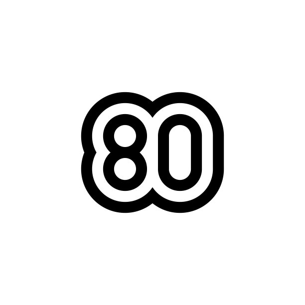 数字80矢量图标设计图片下载