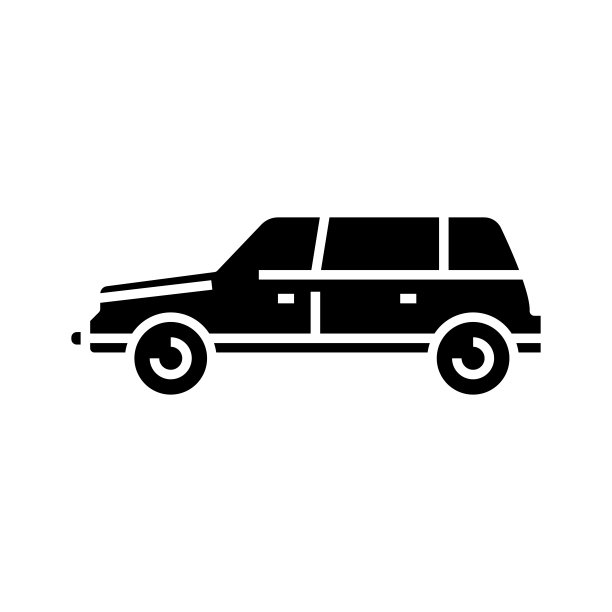 汽车黑色图标、概念插图、矢量平面符号、象形符号图片下载