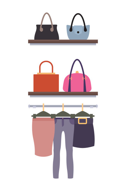 女装店向量裤子，裙子，衣架图片下载