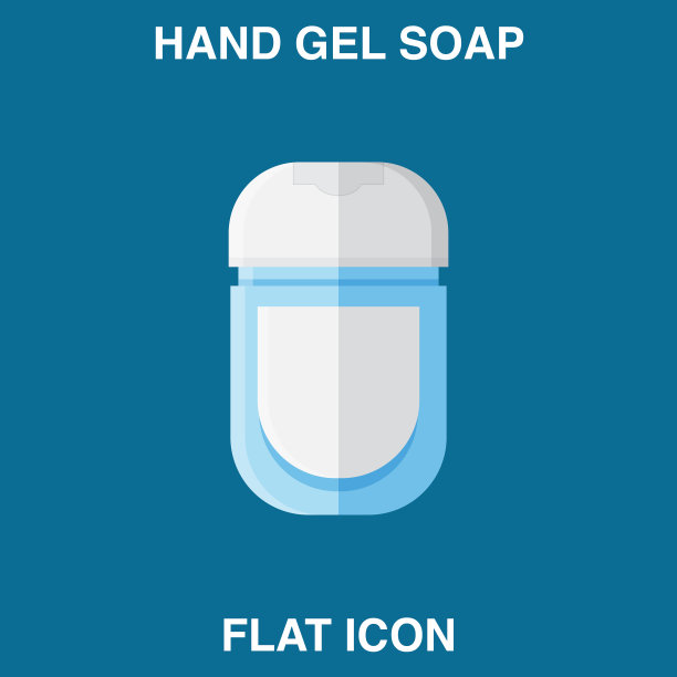 洗手液机，感染控制概念。预防感冒、病毒、冠状病毒、杀菌泡沫、洗手液、洗手液瓶。平的图标设计图片下载