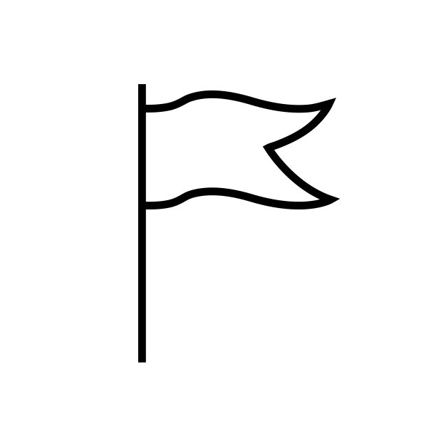 旗帜线条图标，logo在白色背景上隔离图片下载