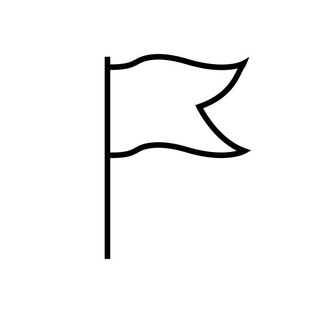 旗帜线条图标，logo在白色背景上隔离图片下载