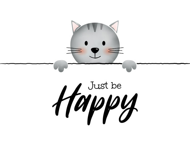 纸工艺的水彩猫问候卡。图片下载