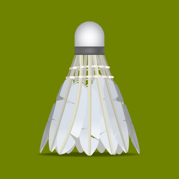 逼真的细节3d白色羽毛球羽毛球。向量图片下载