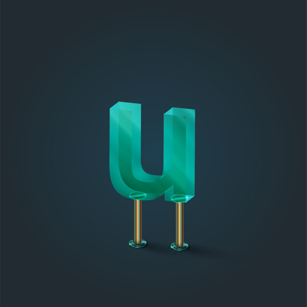 由玻璃制成的字符，向量图片下载