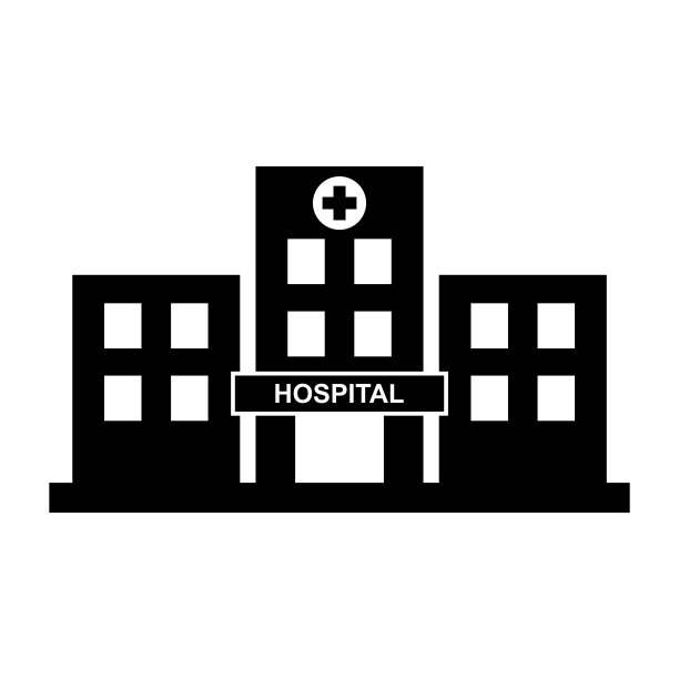 医院建筑图标矢量图片下载