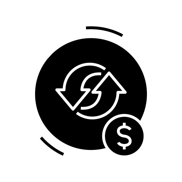 转账黑色图标、概念插图、矢量平面符号、象形符号图片下载