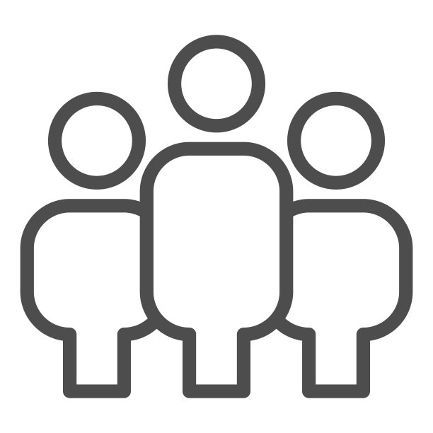 人群排队图标。家庭或企业团队，三人象征，轮廓风格象形文字上白底。手机概念和网页设计的关系标志。矢量图形。图片下载