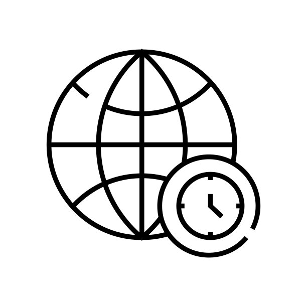 时区线图标，概念符号，线性矢量图解图片下载