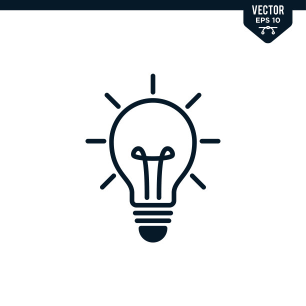 灯泡图标收集字形风格图片下载