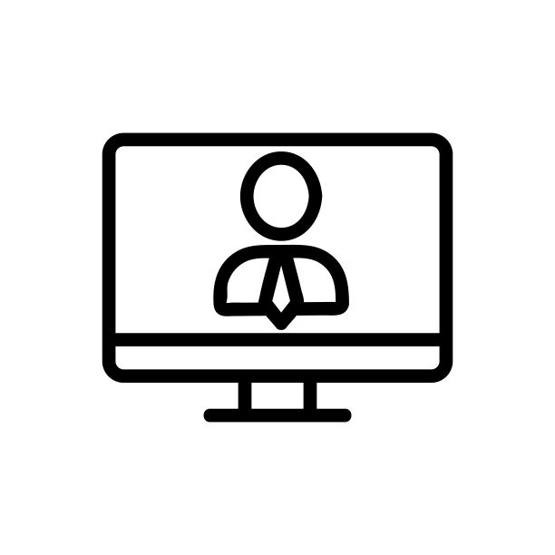 视频会议图标矢量。孤立轮廓符号插图图片下载