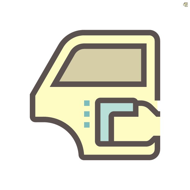 汽车颜色和涂装修复工作矢量图标设计。图片下载