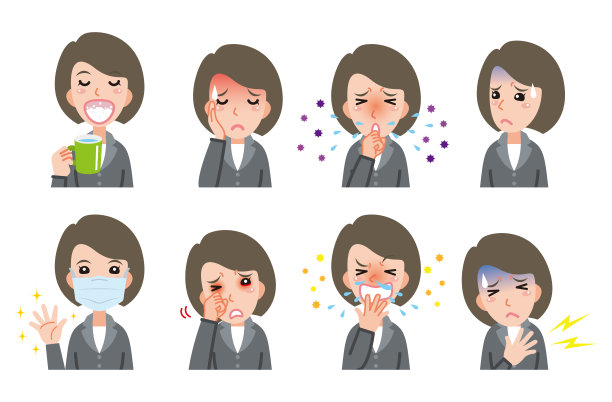 描绘了一个身体状况不佳的女人图片下载