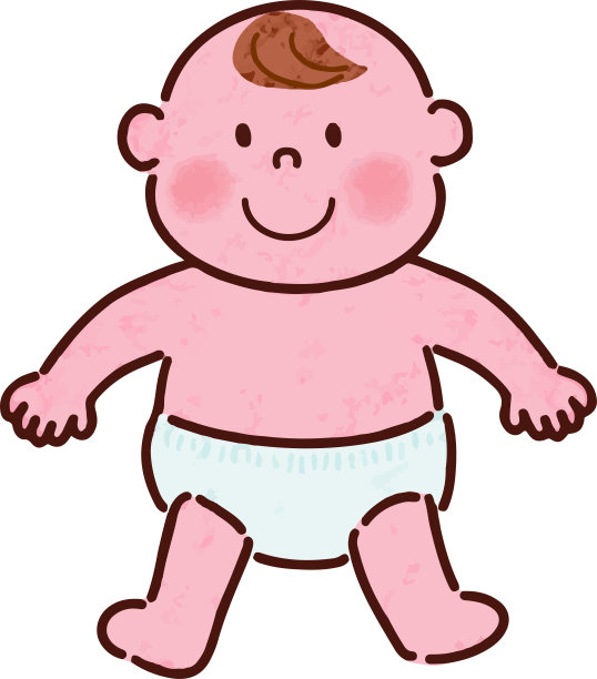 宝宝穿着带主线的尿布图片下载