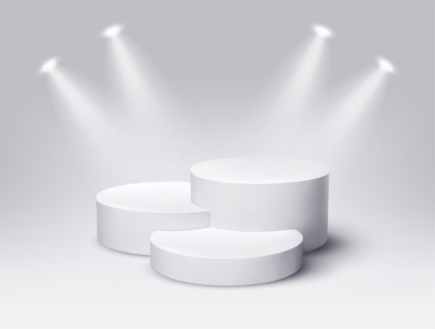 空的讲台。颁奖典礼的概念。舞台背景。矢量图图片下载