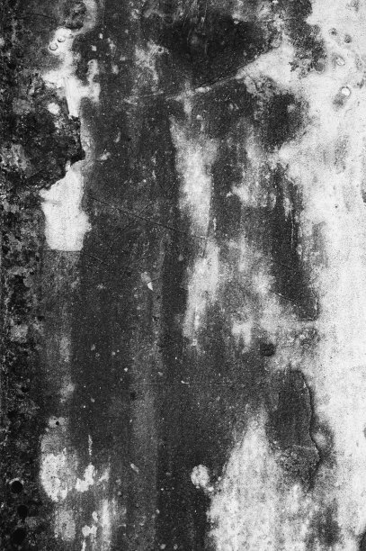 原始背景的天然水泥灰泥上的红色纹理墙与裂缝。黑白图片下载