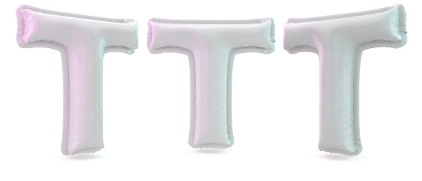 大写字母t，大写。充气白色气球的背景。3 d图片下载