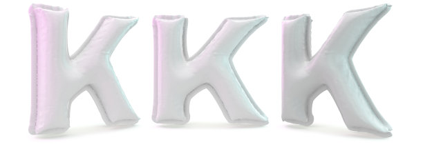 大写字母k。充气白色气球的背景。3 d图片下载