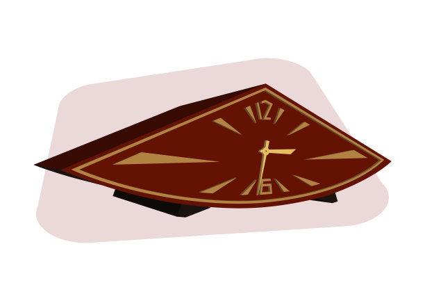 复古桌面时钟孤立的白色背景。矢量图图片下载