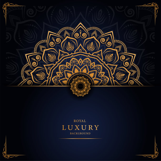 豪华曼陀罗阿拉伯装饰背景图片下载