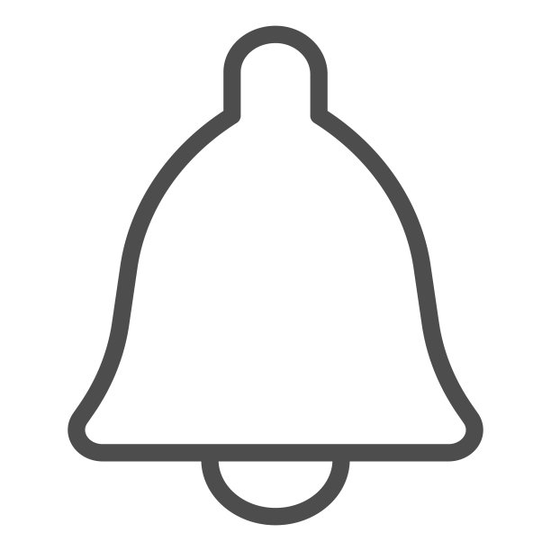 铃声警报线图标。报警信息或通知声音符号，轮廓风格的象形文字上的白色背景。多媒体项目标志的移动概念和网页设计。矢量图形。图片下载