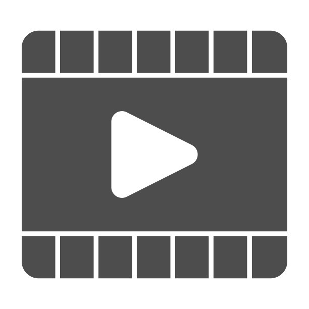 球员坚实的图标。视频播放界面按钮在电影帧符号，象形文字风格的象形文字在白色背景上。多媒体标志的移动概念和网页设计。矢量图形。图片下载