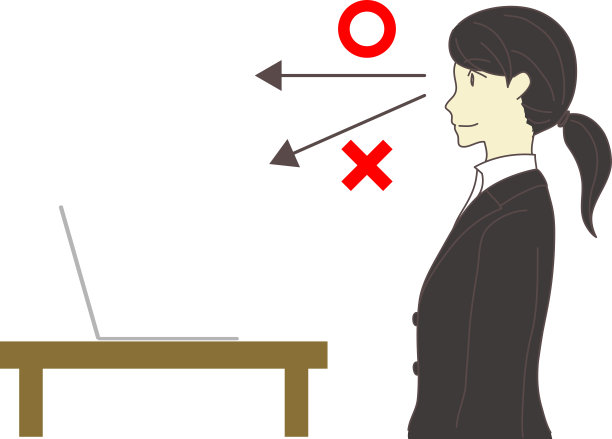 这幅图显示了一个网络面试中摄像机的位置。图片下载