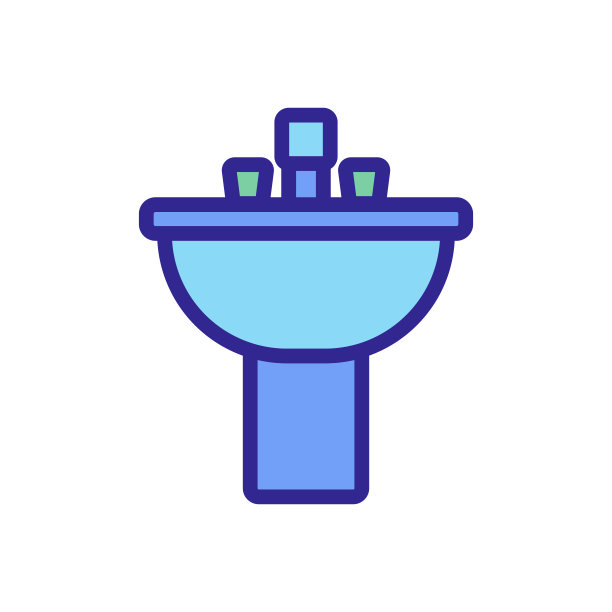 水槽图标矢量。孤立轮廓符号插图图片下载