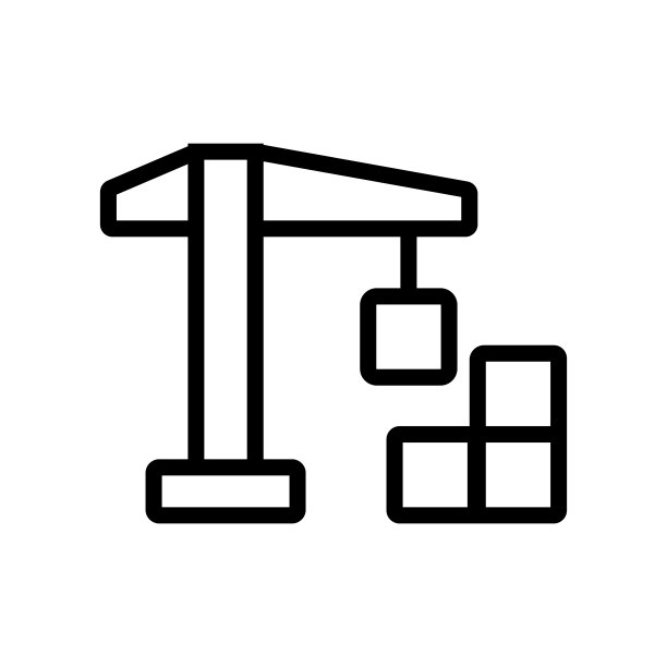 起重机建设图标向量。孤立轮廓符号插图图片下载