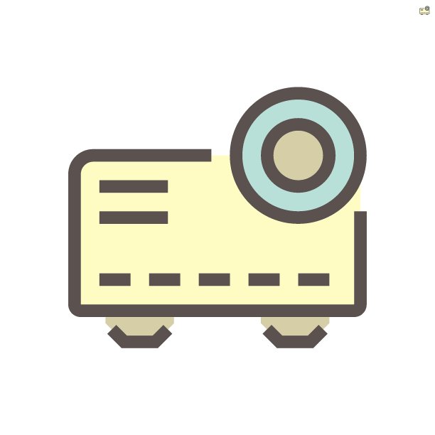 投影机矢量图标设计为商业培训概念设计元素。图片下载