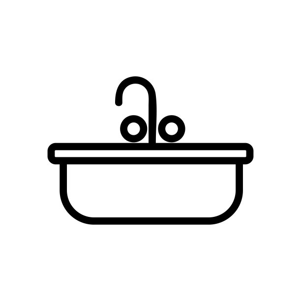 水槽图标矢量。孤立轮廓符号插图图片下载