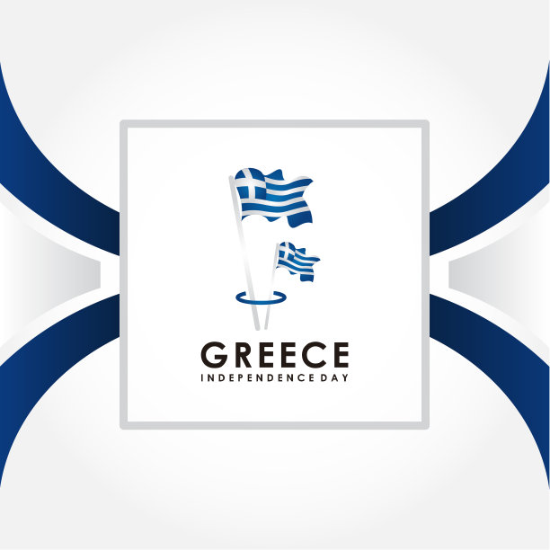 希腊独立日矢量设计的旗帜或背景图片下载