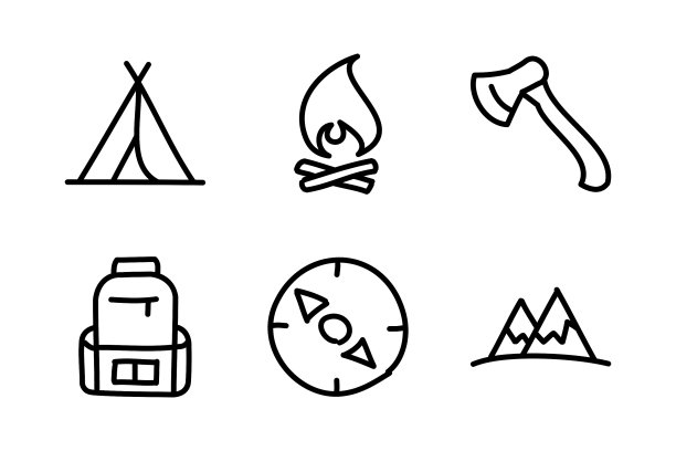 野营涂鸦画图片下载