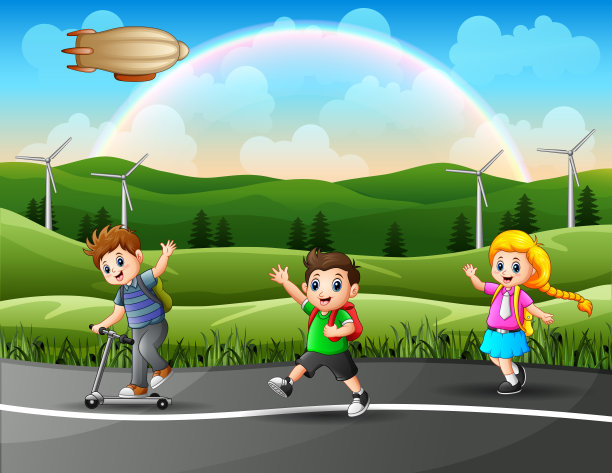 学生们一起往学校跑图片下载