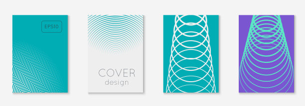 线条几何元素的极简时尚封面模板。图片下载