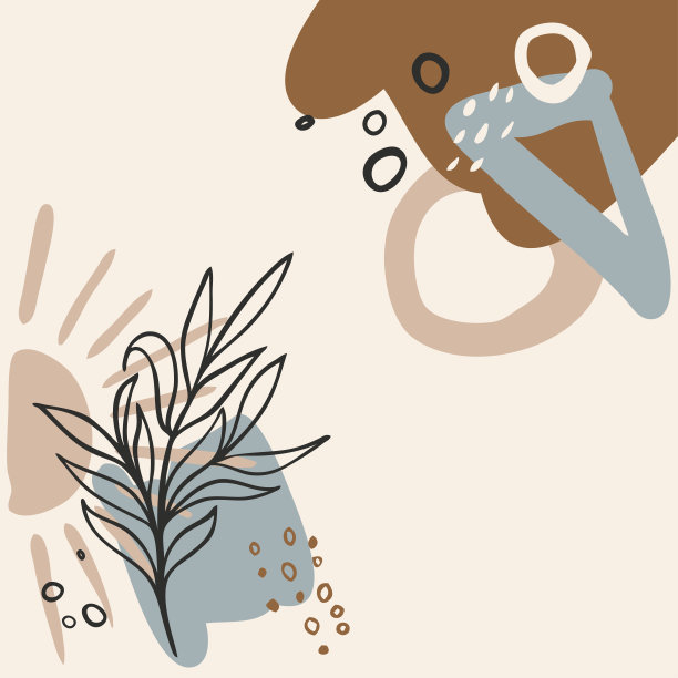 现代抽象花卉艺术矢量叶背景。图片下载