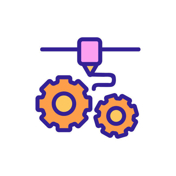 3D打印打印机图标矢量。孤立轮廓符号插图图片下载