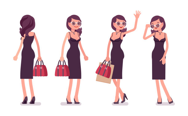 魅力女孩，漂亮的女人穿着性感迷人的衣服图片下载