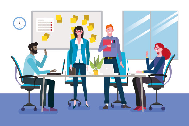 商务人士在办公室开会素材图片