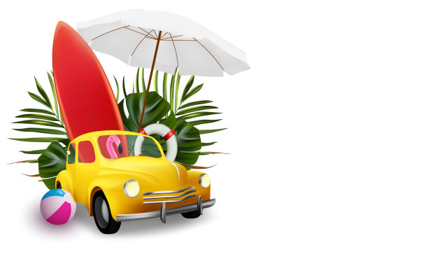 热带树叶和火烈鸟旗帜。丛林背景花和棕榈树。向量丛林插图。绿色的热带叶子旗帜。图片下载