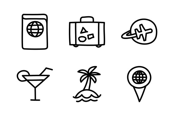 旅行涂鸦画素材图片