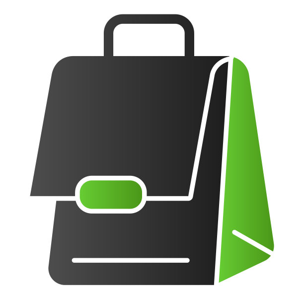 袋平图标。业务的手提箱,投资组合。学校矢量设计理念，白色背景上的象形渐变风格。图片下载