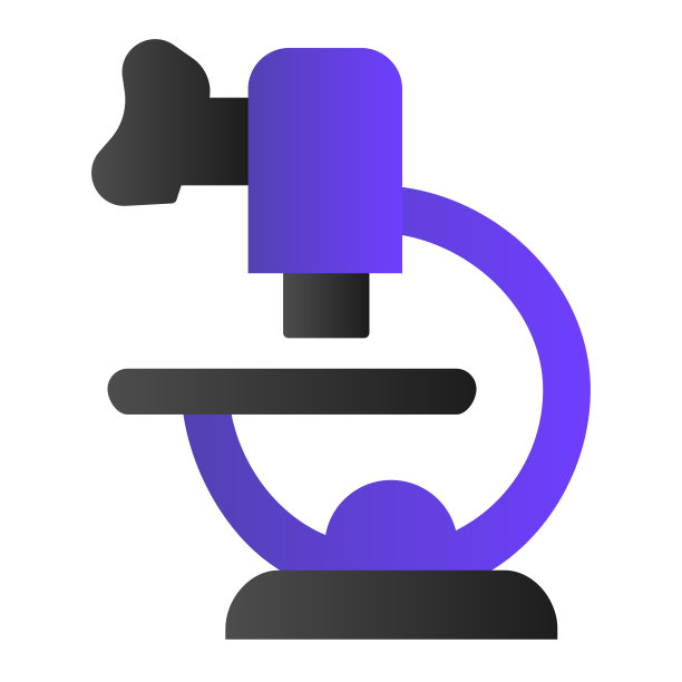 显微镜平图标。实验室工具与变焦镜头。生物主题矢量设计概念，白色背景上的渐变风格象形图。图片下载