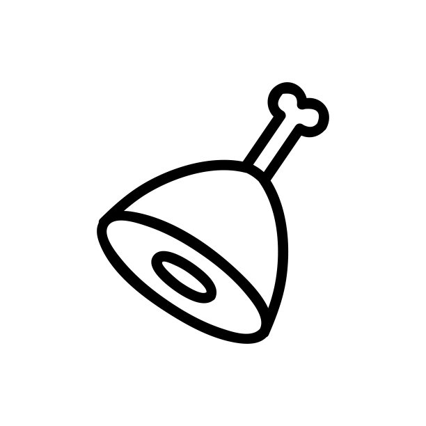 熏肉图标矢量。孤立轮廓符号插图图片下载